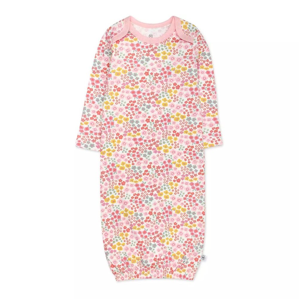 NWT 0-6M Baby Girls 100% Organic Cotton Sleeper Gown by Honest Baby Clothing